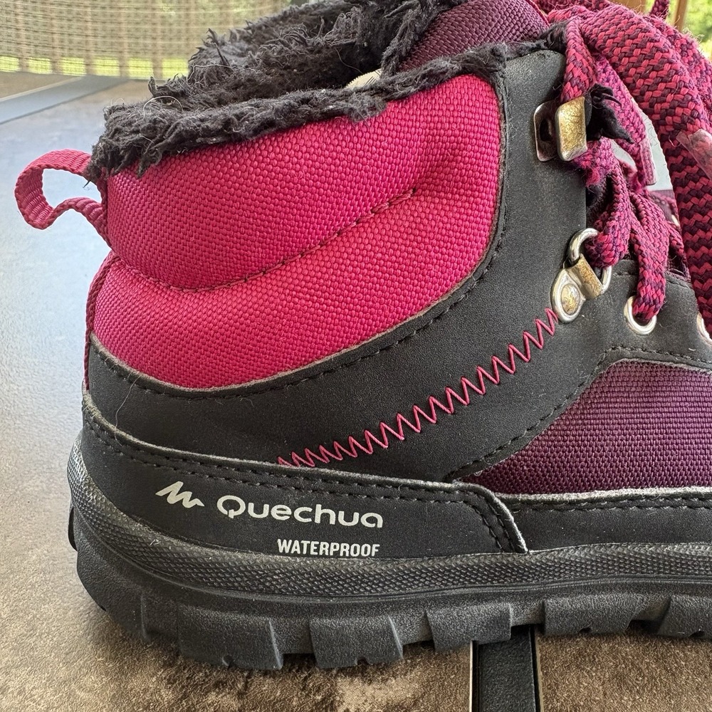 Quechua Decathlon Snow Contact Waterproof 100 Warm Hiking Boots Youth Size 2 - Picture 2 of 9